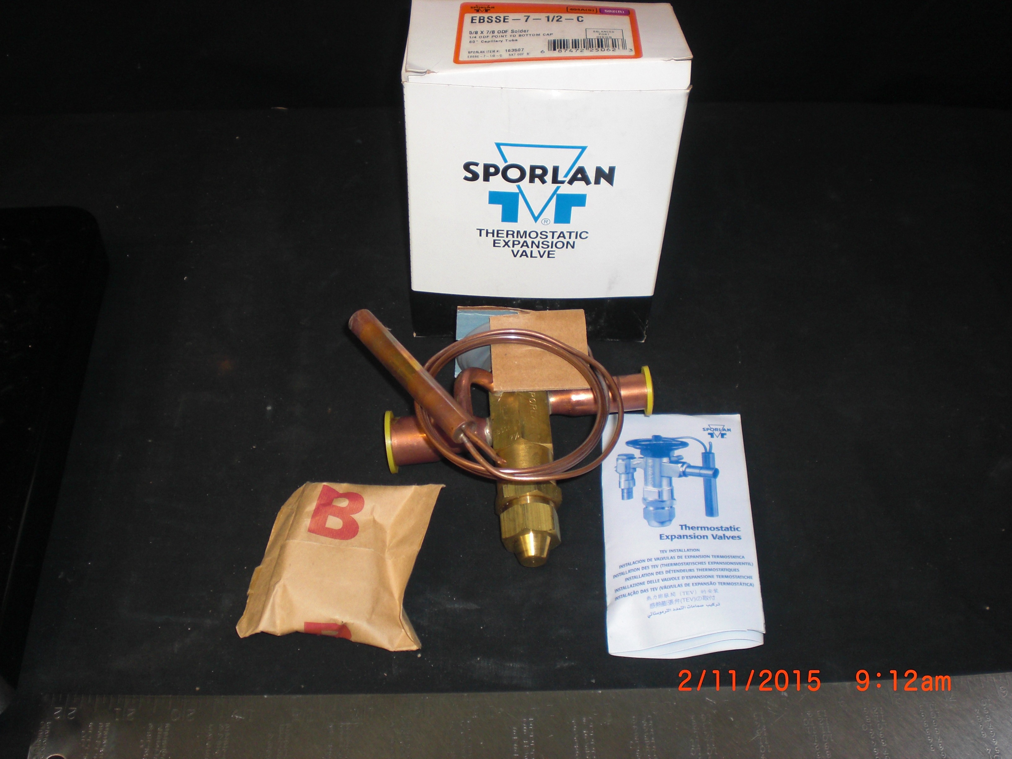EBSSE712C SPORLAN EBSSE712C Thermostatic Expansion Valve (NEW)